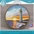 Round Landscapes. Landscape 26 - PDF Cross Stitch Pattern-0