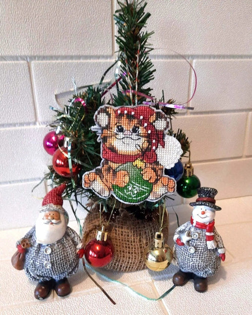 A tiger cub and a ball - PDF Cross Stitch Pattern-1