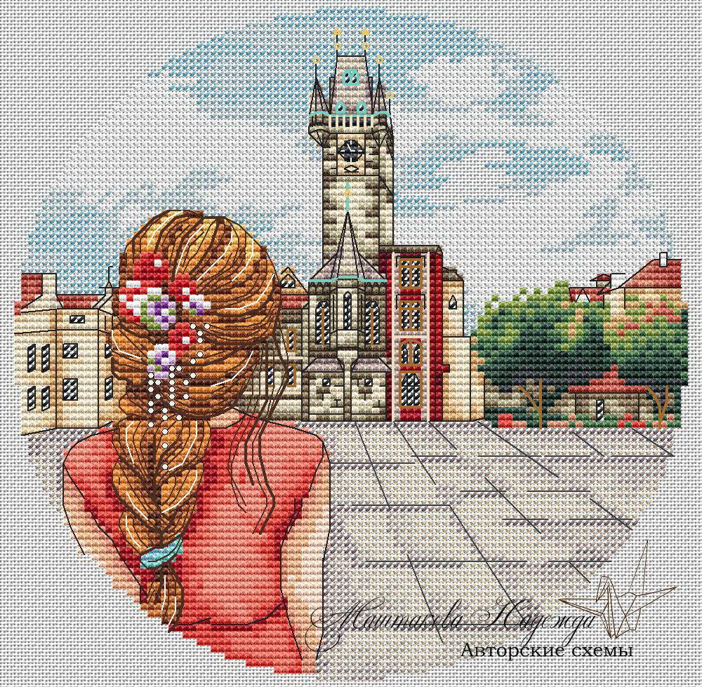 Prague. Old Town Hall - PDF Cross Stitch Pattern-1